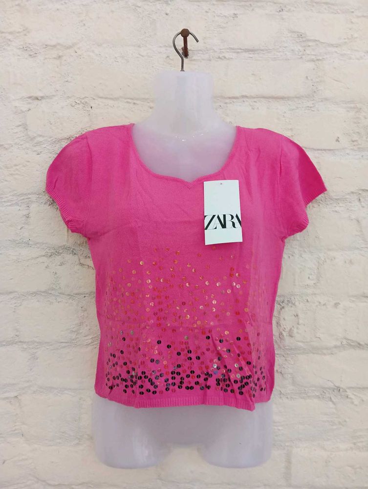 Embellished Crop Tee