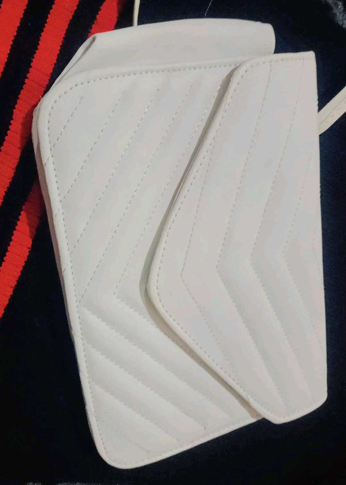 Quilted White Crossbody Bag