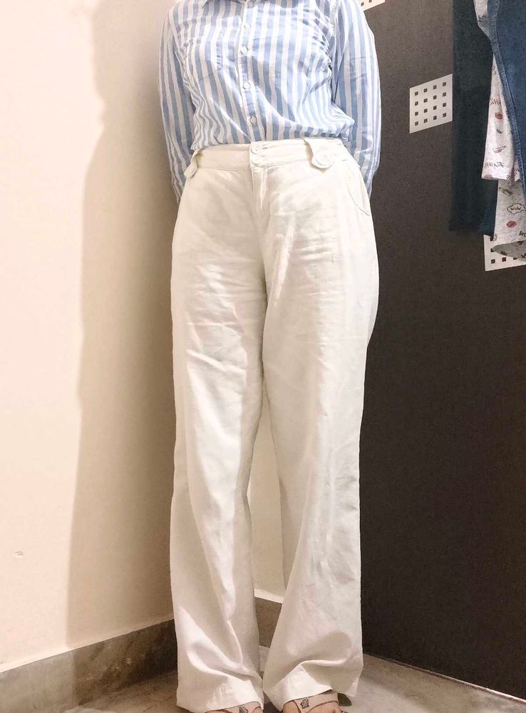 Wide Leg White Pants