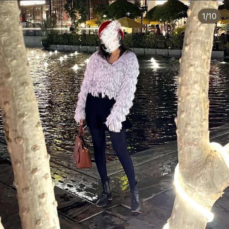 S/M Fuzzy Knit Cropped Sweater