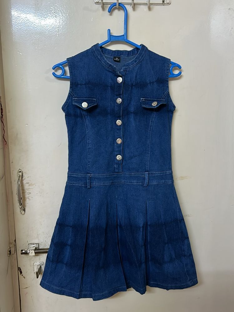 Denim One Piece Dress For Girls