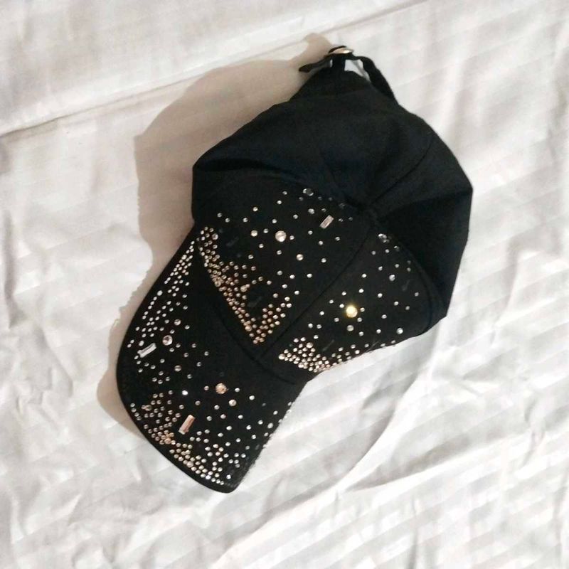 Sparkly Black Cap