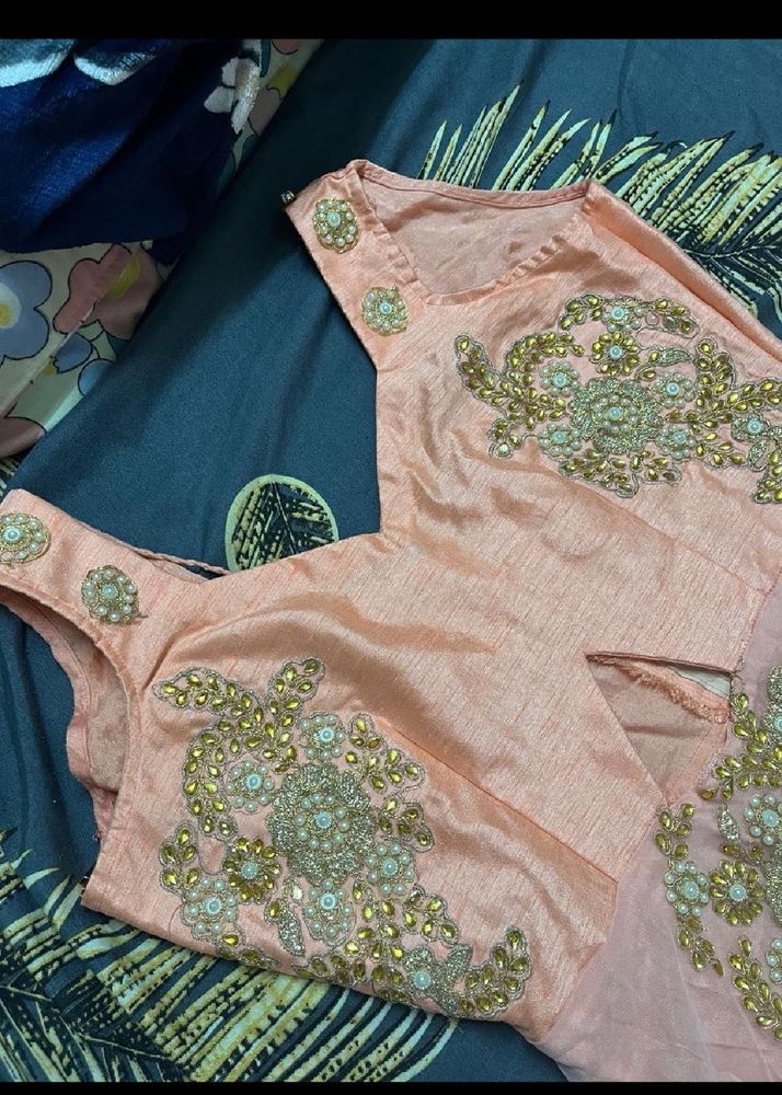 Embellished Peach Dress hand patches