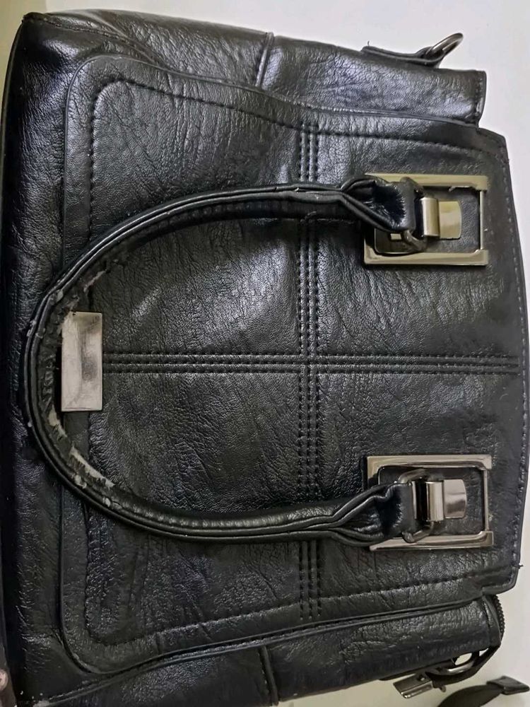 Black Leather Satchel