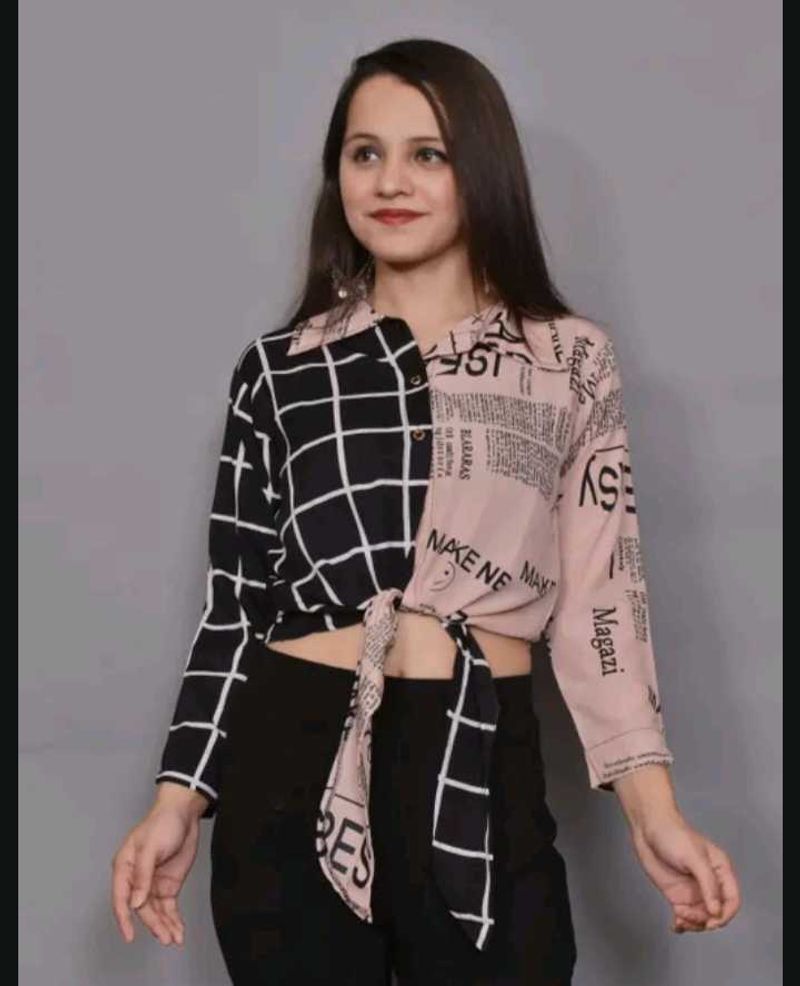 Trendy Tie-Front Print Top Combo