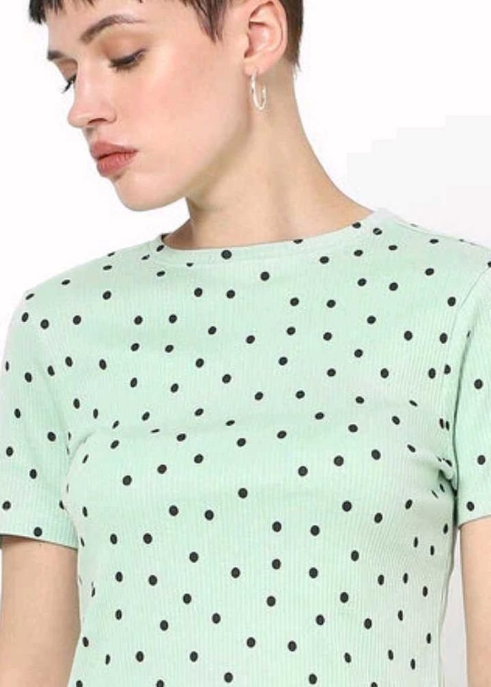 RIO - Polka-Dot Crew-Neck Top