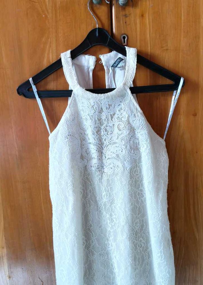 Elegant White Lace Halter top
