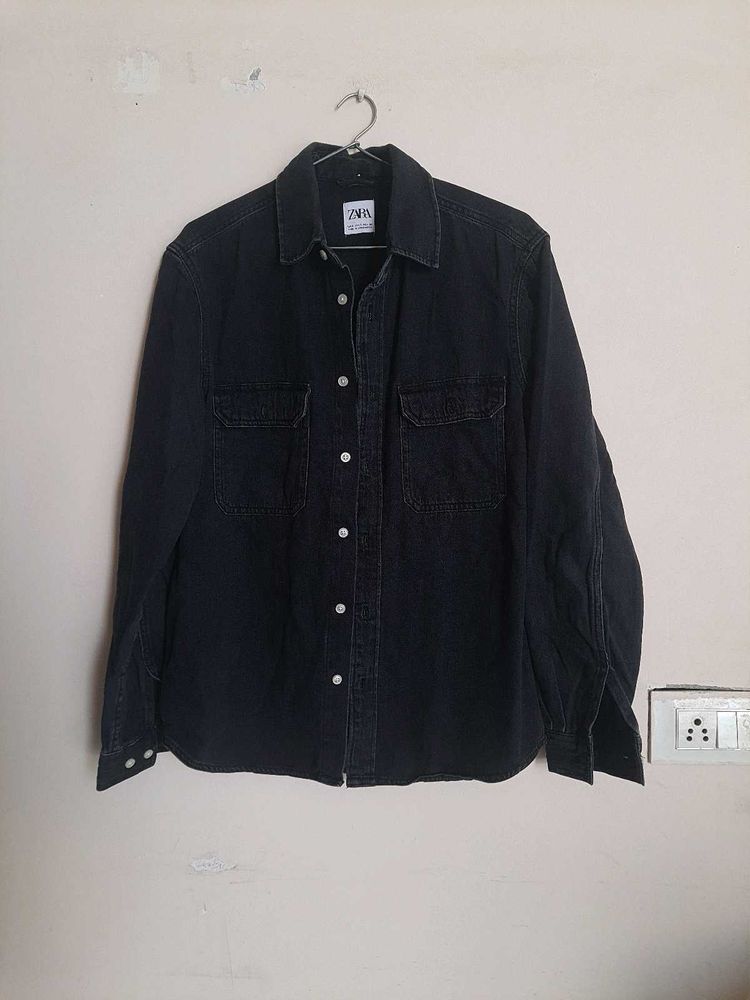 ZARA Black Denim Shirt Unisex