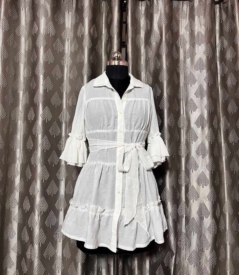 White Ruffle Dress