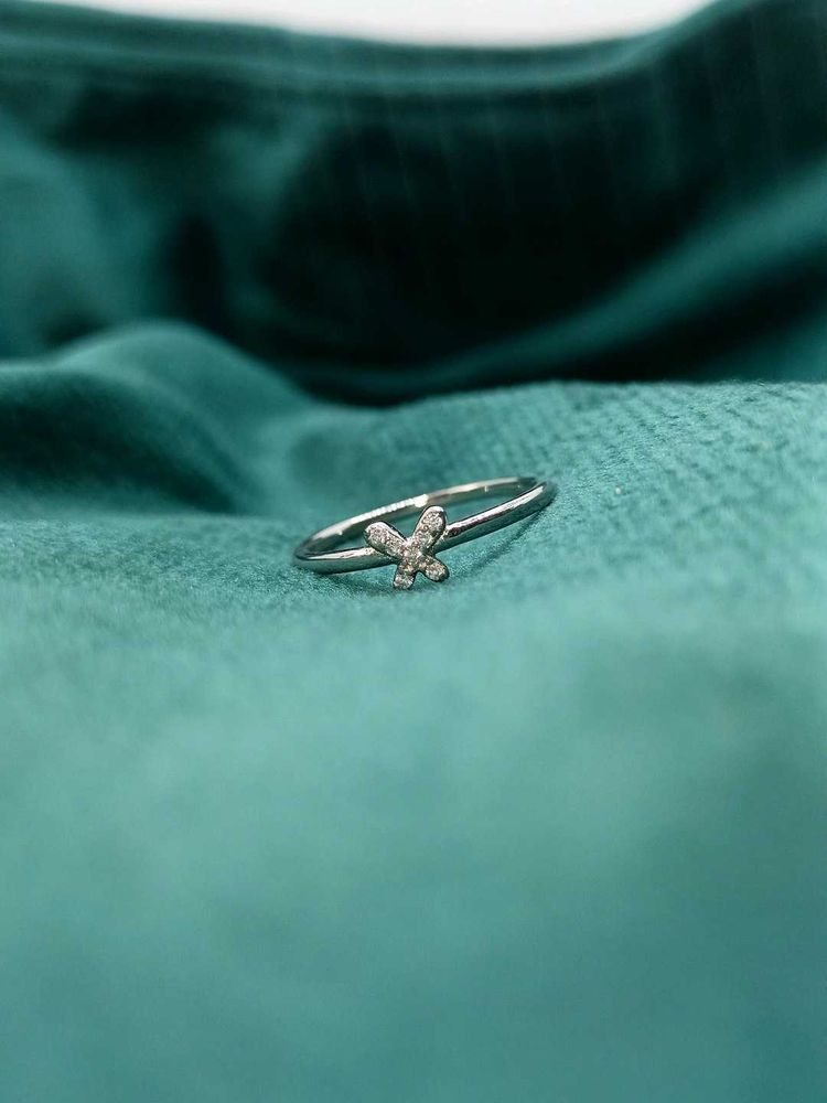 🦋👀Cute Silver &#39;X&#39; Butterfly 🦋 Ring💍