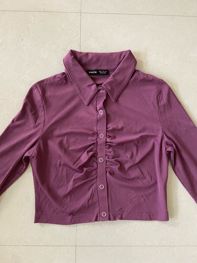 Shein Purple Button-Down Top / Shirt