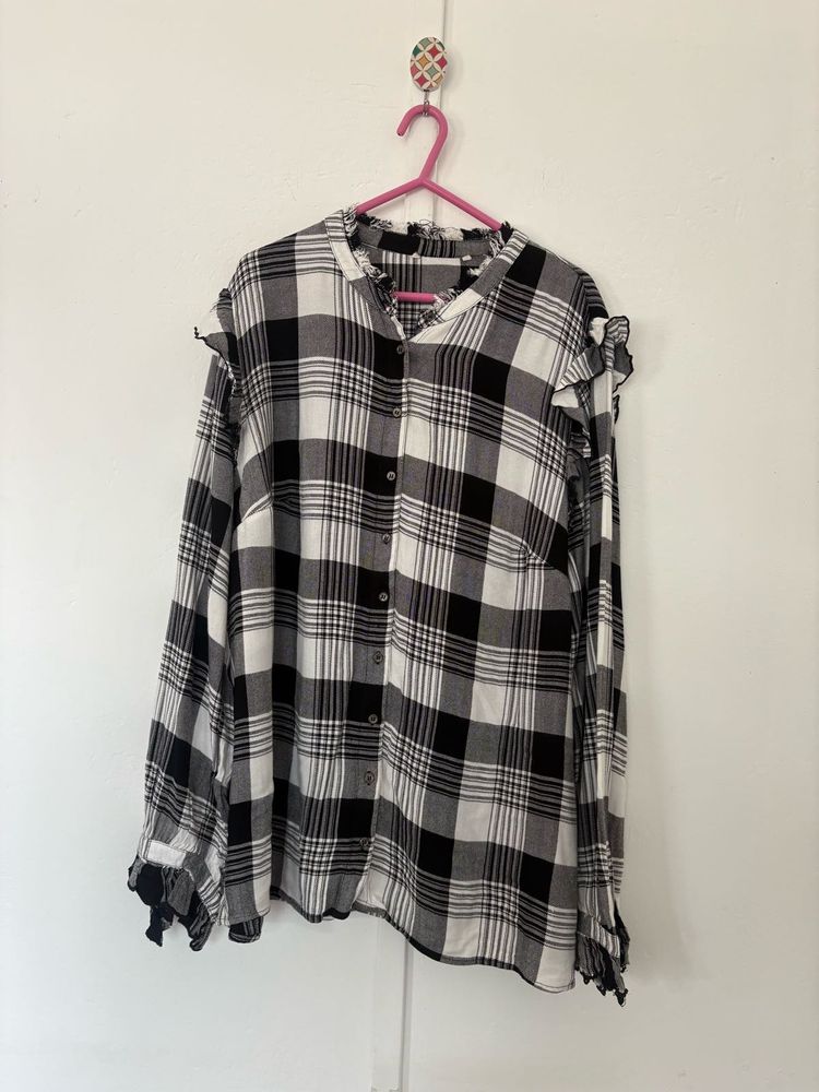 Plaid Ruffle Top