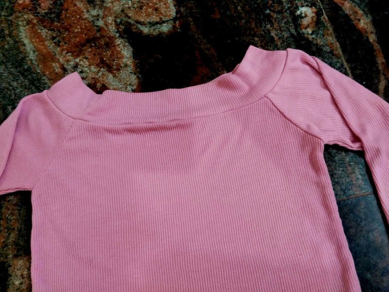 Pink Ribbed Top