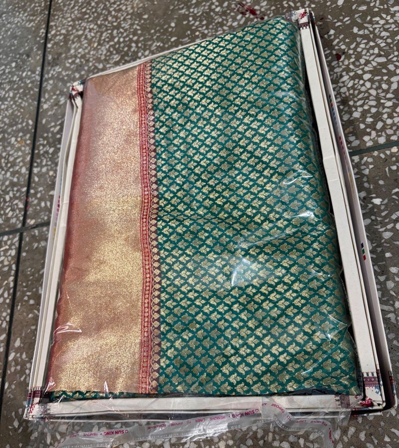 New Elegant Green Banarasi Saree