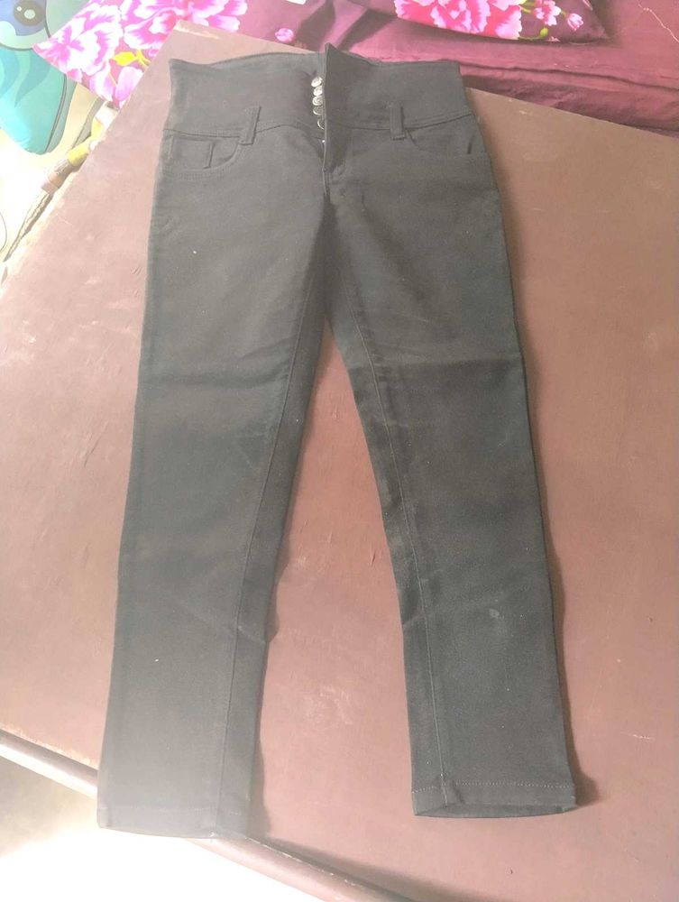 High-Waisted Black Jeans