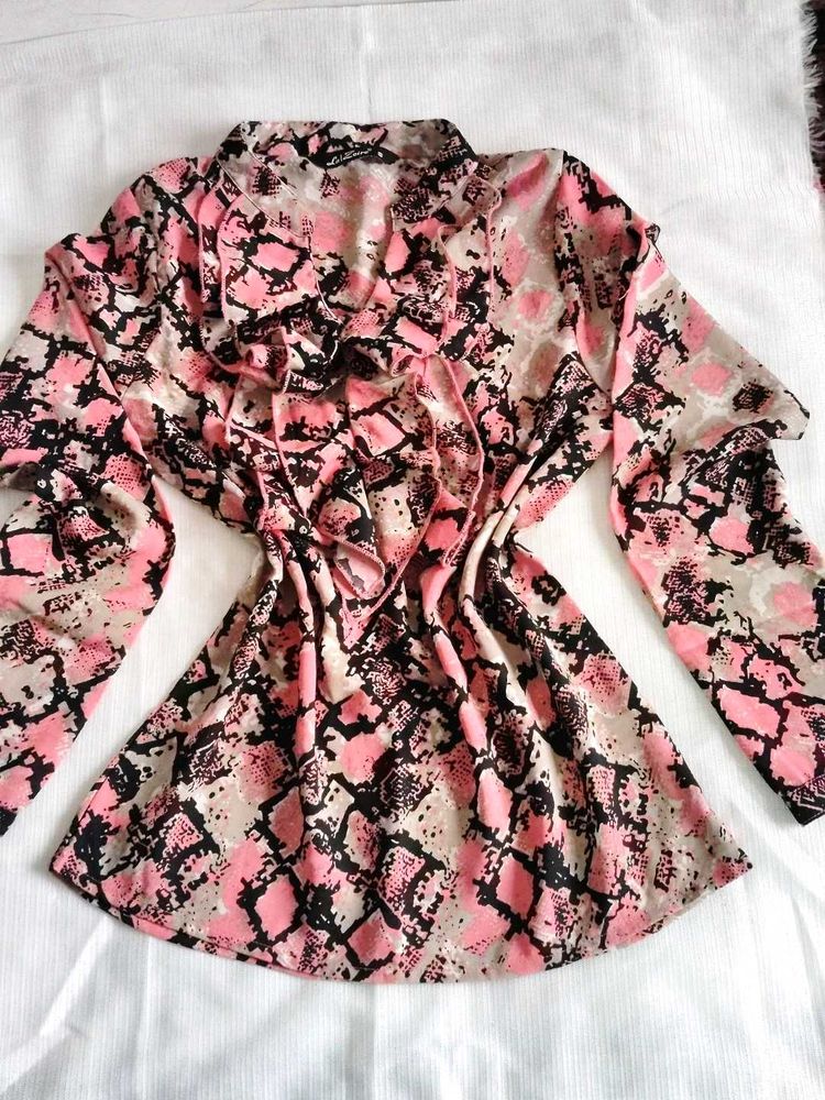 Pink Snake Print Top ❣️