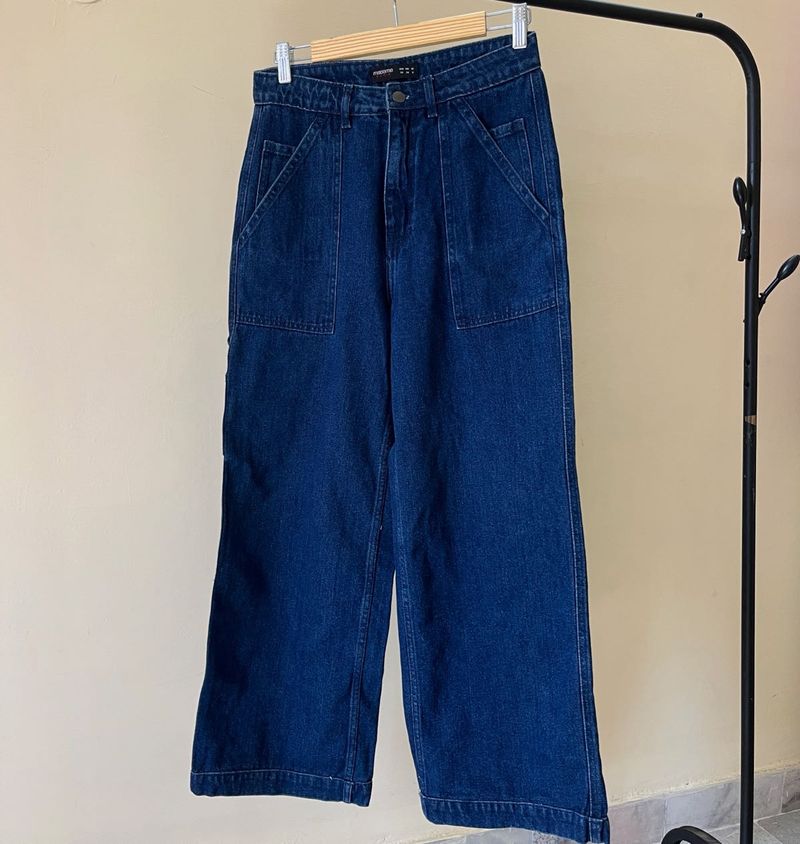 Dark Wash Wide Leg Denim Jeans