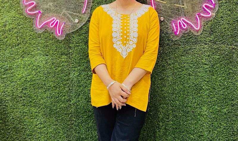 Yellow Embroidered Kurta