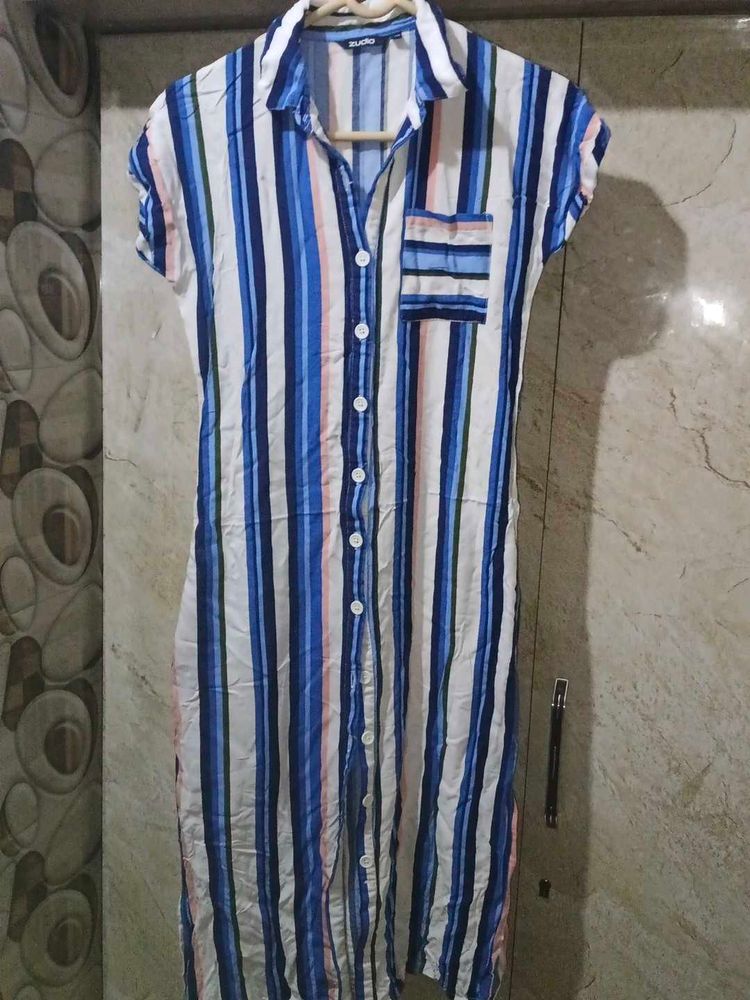 Striped Shirt Dress