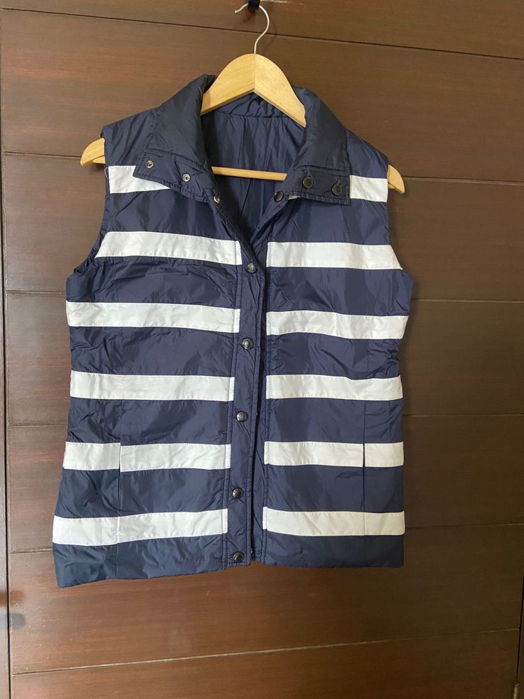 Reversible Striped Navy blue jacket (S)