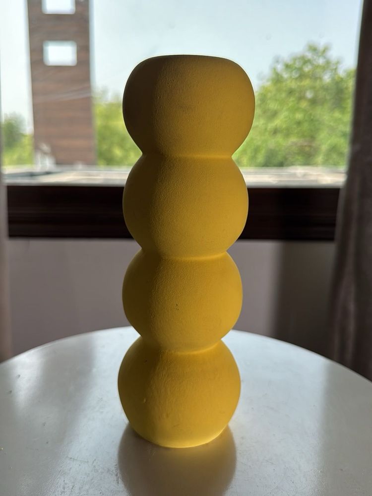 Yellow Ceramic Vase Multipurpose