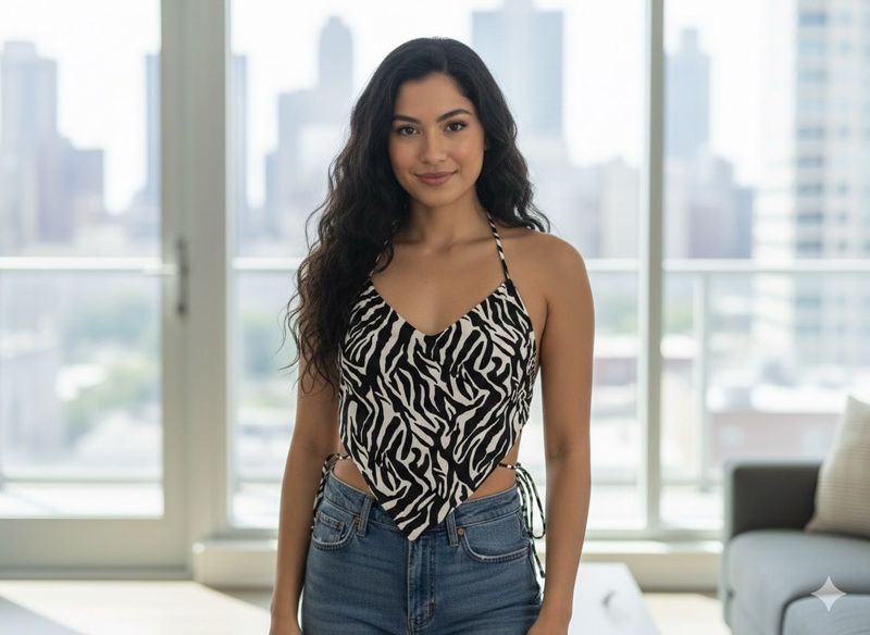 Zebra Print Halter Top