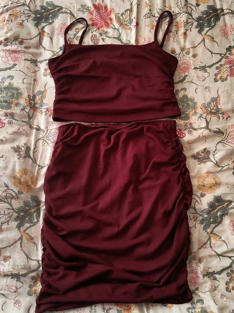 Burgundy Two-Piece Set