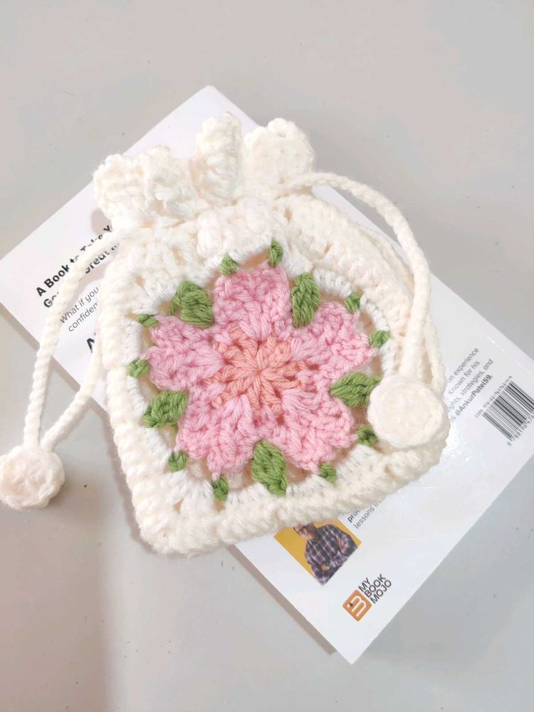 Crochet Drawstring Bag