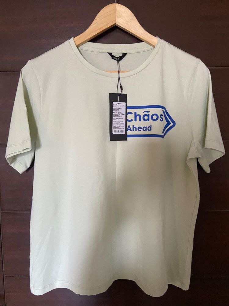 ONLY Women’s Light Green Tshirt  (xl)