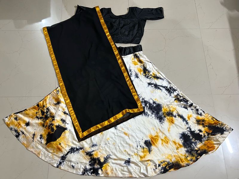Black And Yellow Lehenga Choli