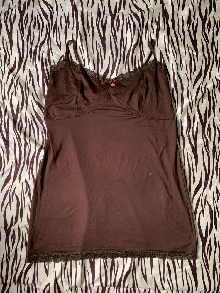 Brown Lace Cami Top