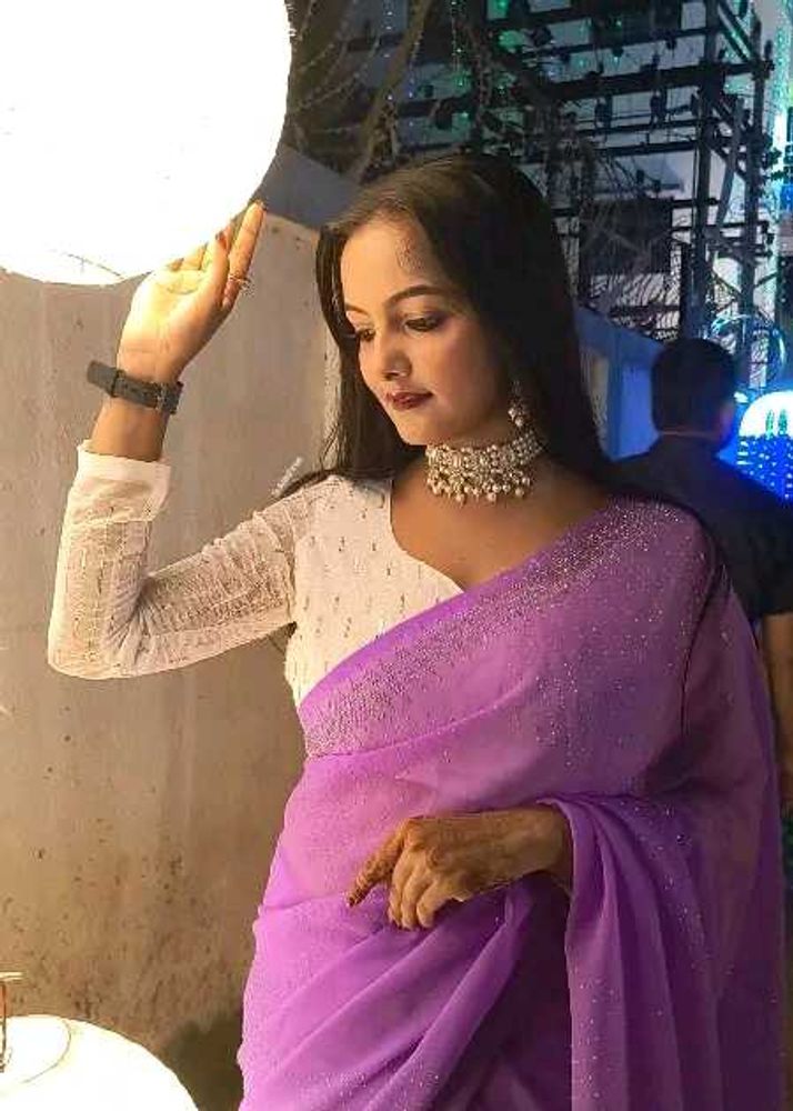 Lilac Shimmer Saree