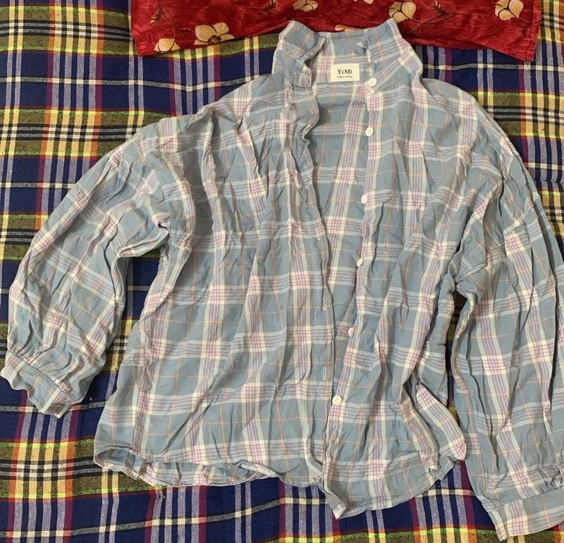 Women’s Blue Plaid Shirt
