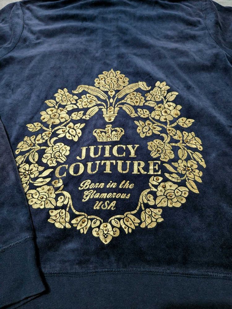 🔥🫦Y2K Juicy couture Blue Velour Zip-Up Hoodie💅