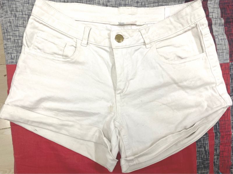 H&amp;M White Denim Shorts