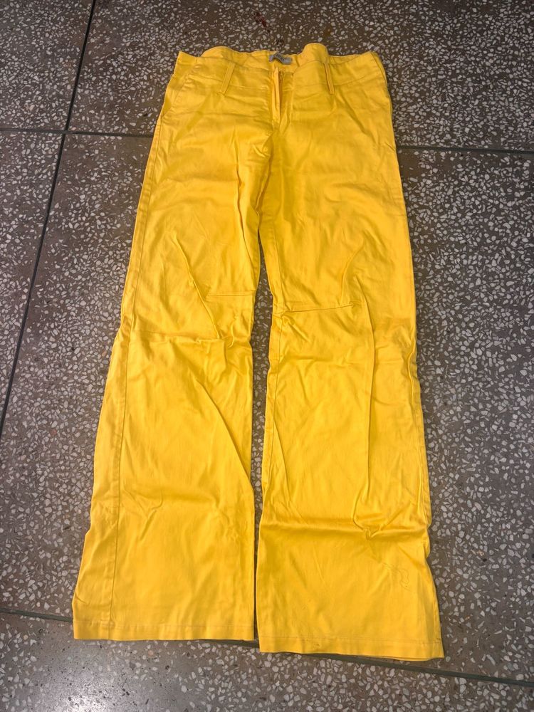 Yellow Wide Leg Pants