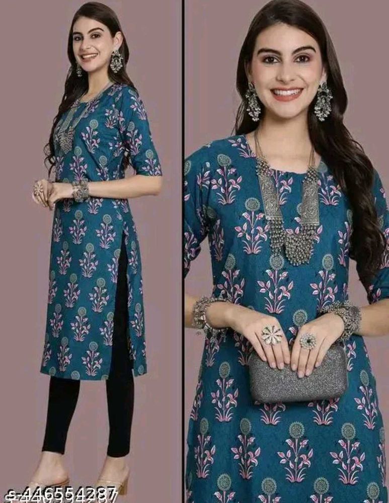 Premium Teal Floral Print Kurta