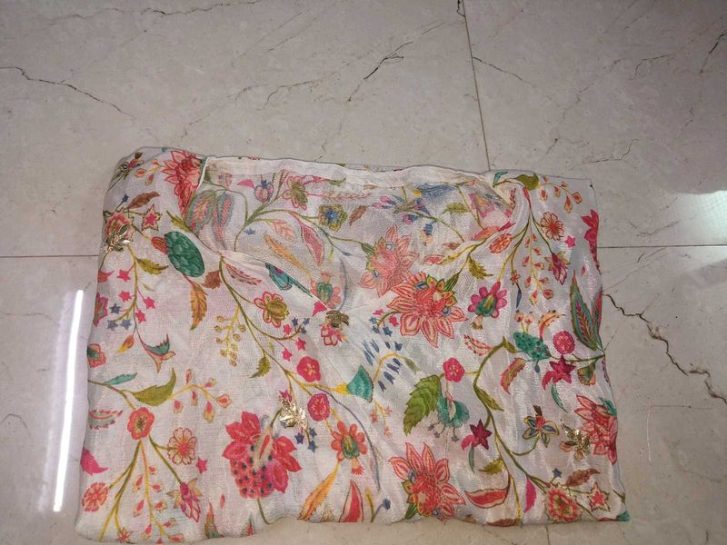 Floral Gota Pati Short Kaftan