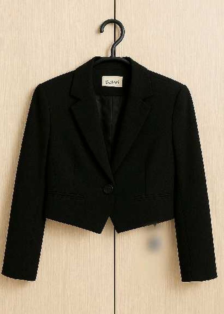Black Cropped Blazer Jacket