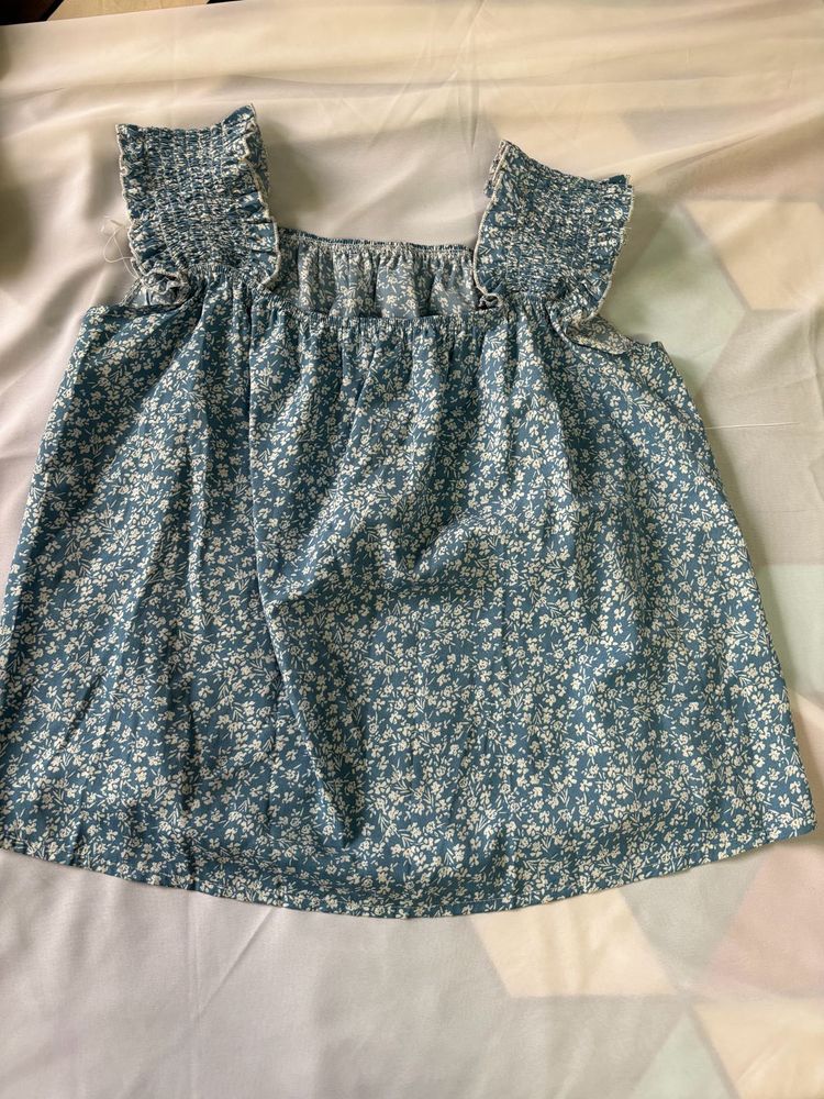 Savana Blue Ruffle Top