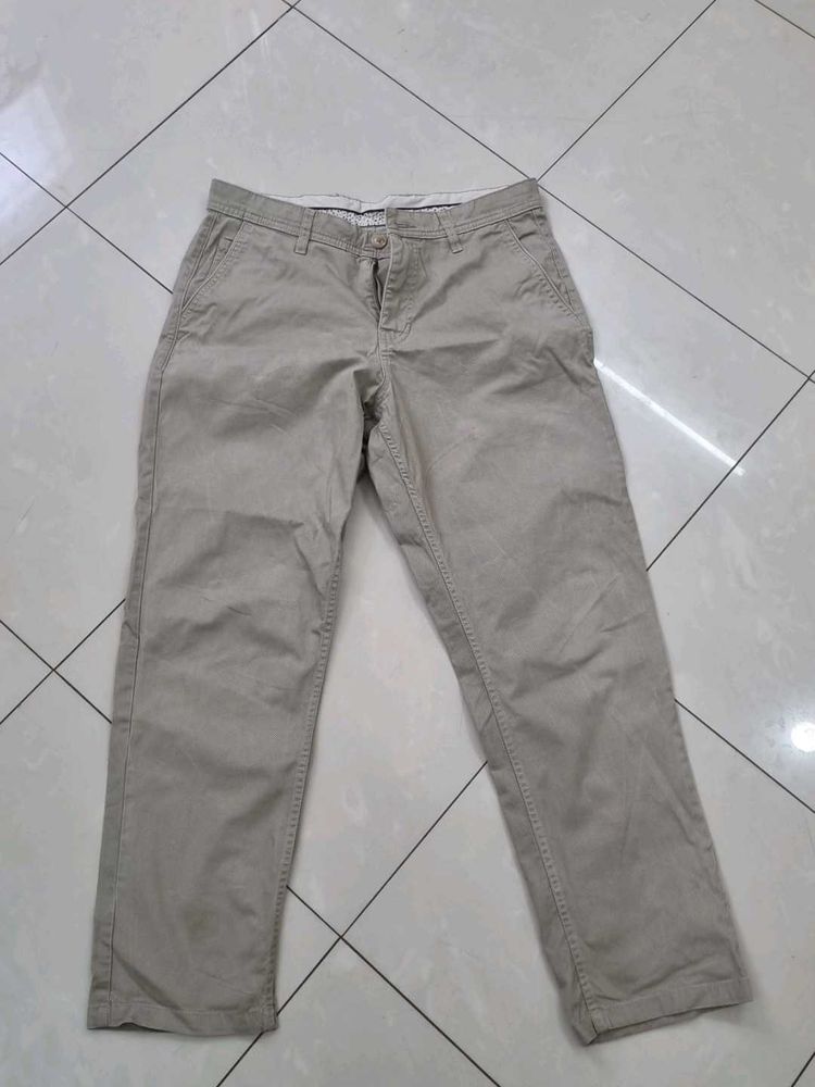 Khaki Cropped Chinos