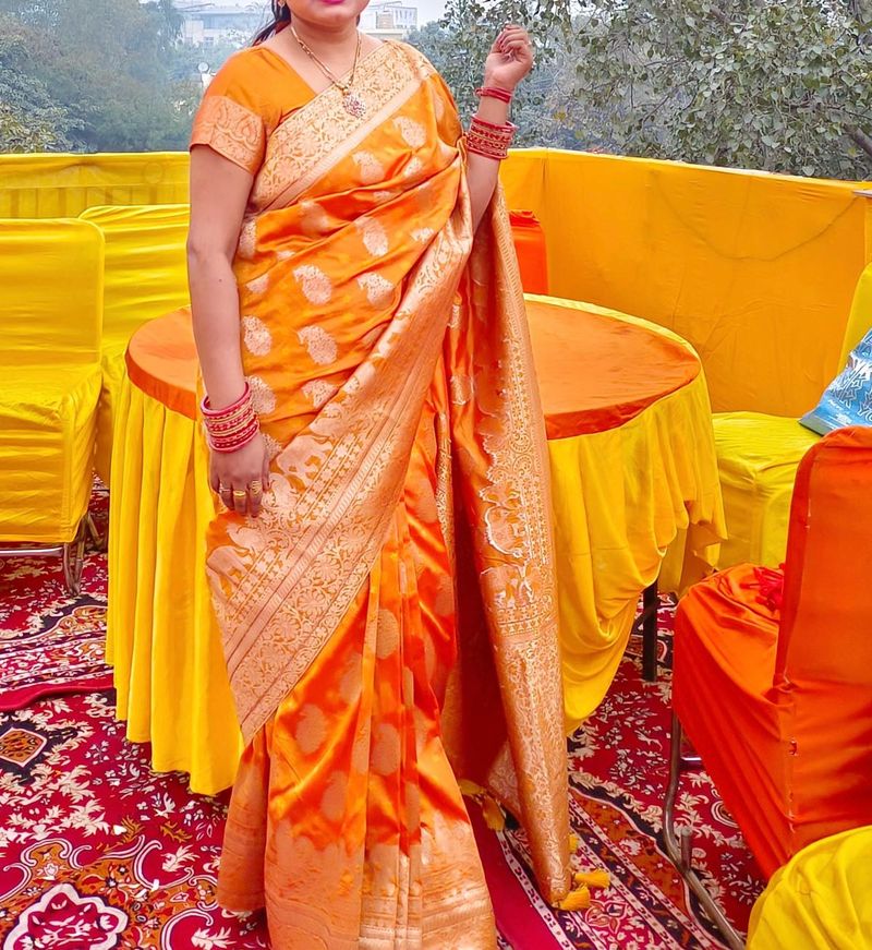 Mustard Silk Saree