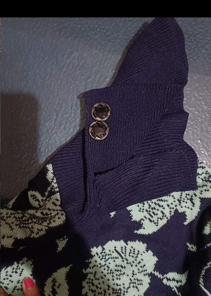 Floral Knit Turtleneck