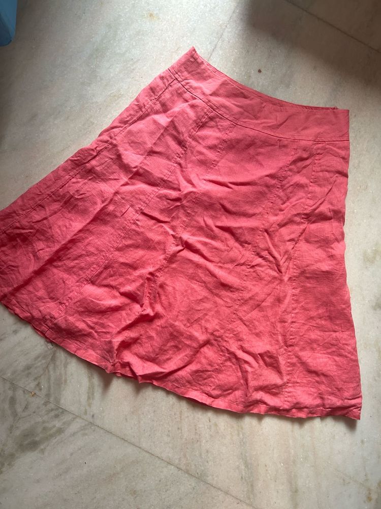 Coral A-Line Skirt