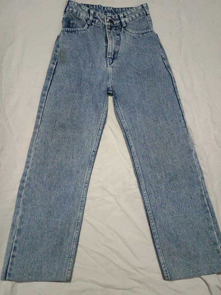 Women Boot Leg High Rise Blue Jeans