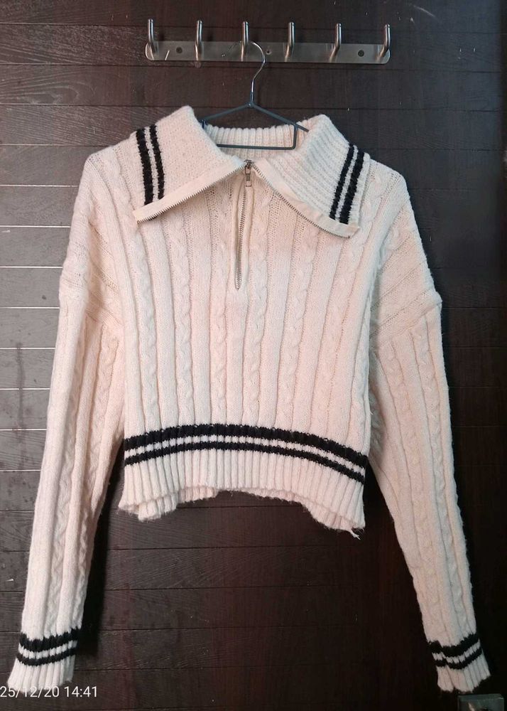 Striped Crop Knit Sweater