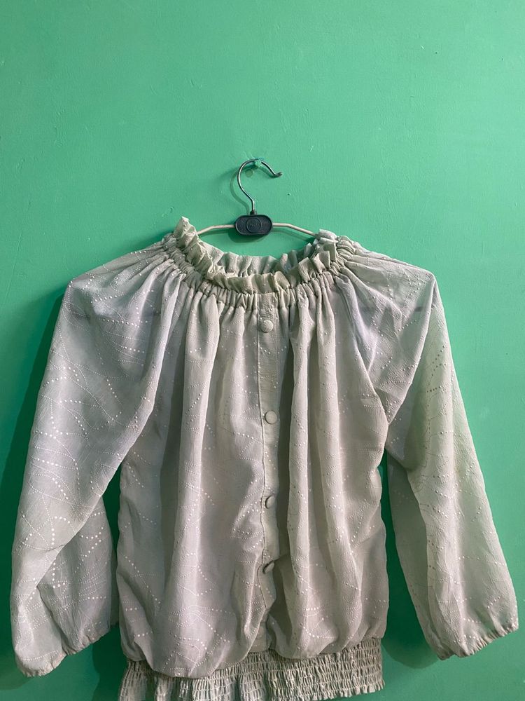 Light Green Eyelet Blouse