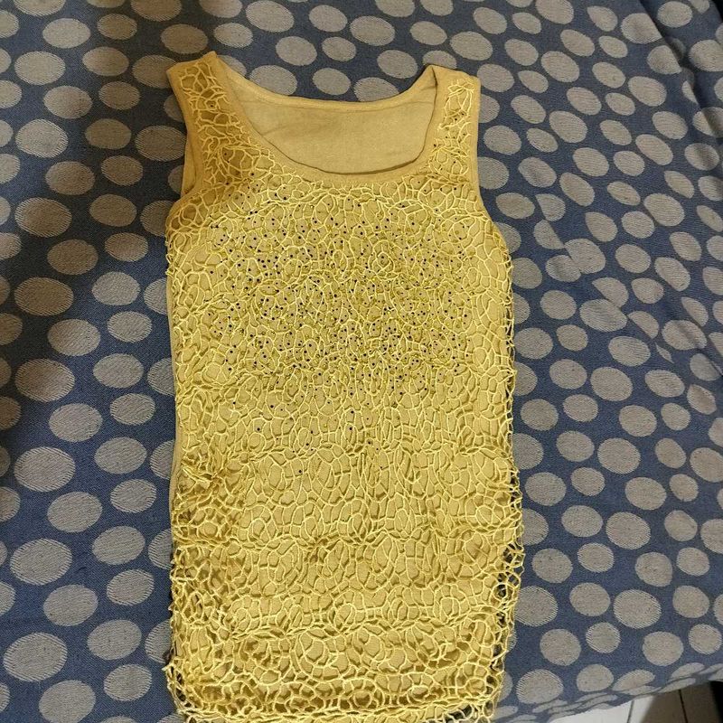 Yellow Crochet Tank Top