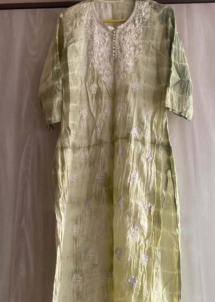 Elegant tie die Embroidered Kurta
