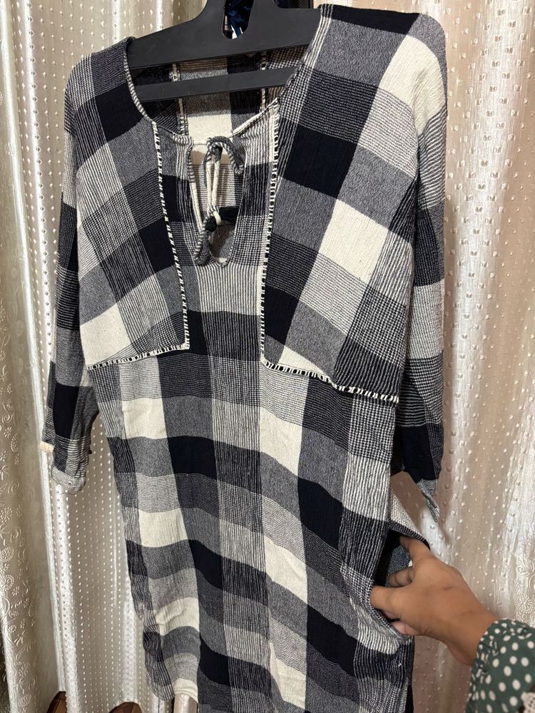 Checkered Tunic middi top